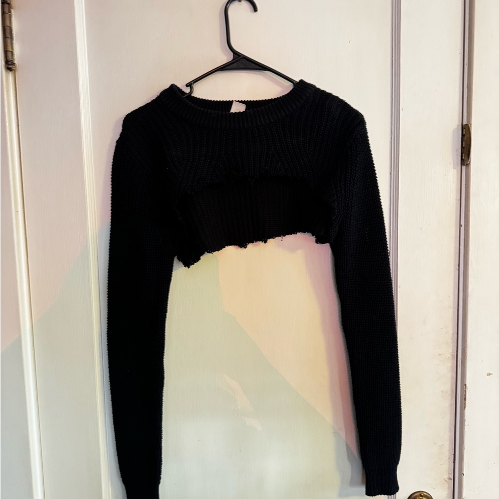 Black Cropped Sweater